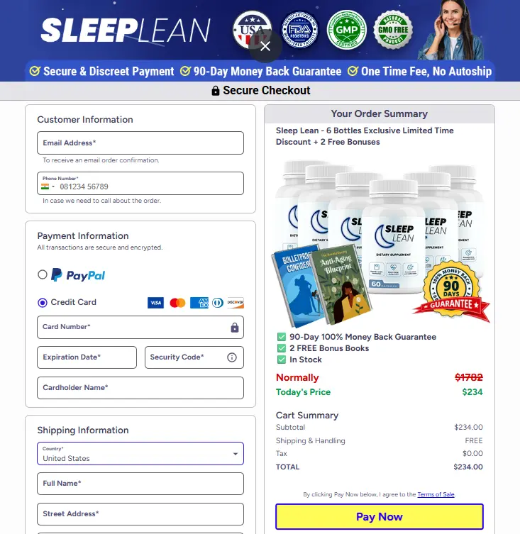 Sleep Lean - Checkout